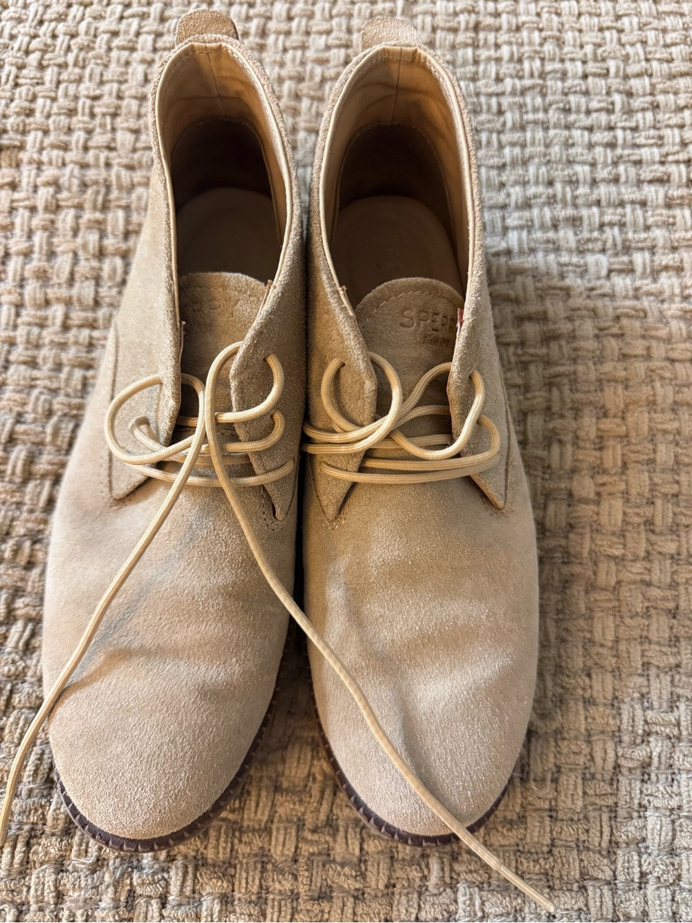 Sperry Light Beige/Tan Suede Boat Shoe